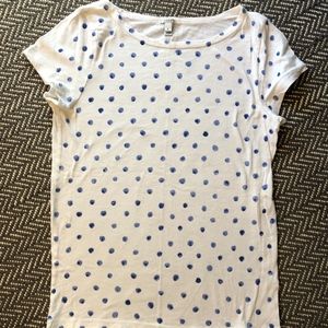 J Crew Cotton Polka-Dot Tee in Size M